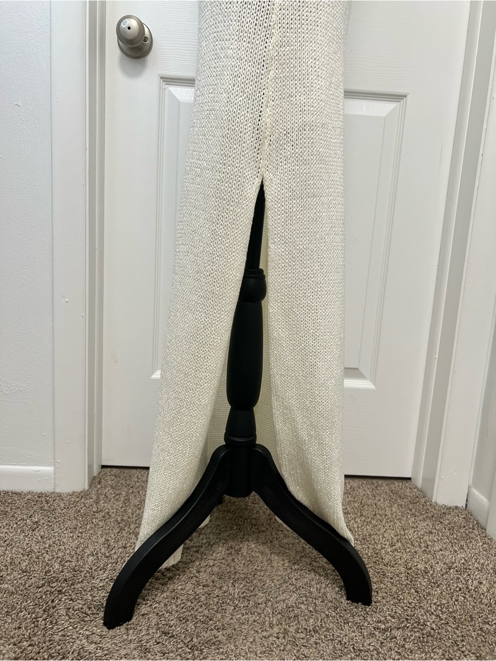 ASOS Edition Ivory Knit Maxi Dress Open Back Sleeveless Size US 8 NWT - Picture 7 of 14